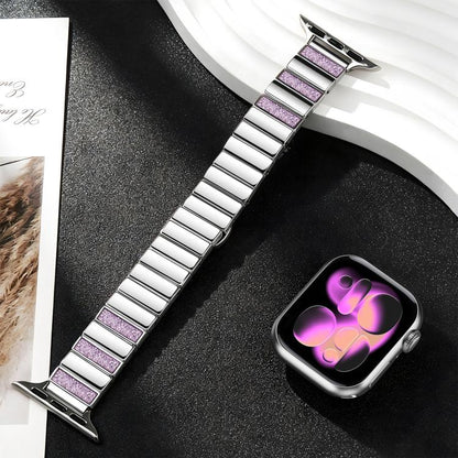 Piano Key Design Stainless Steel Folding Clasp Metal Watch Band, For Apple Watch 46mm / 49mm / 45mm / 44mm, For Apple Watch 42mm / 41mm / 40mm / 38mm