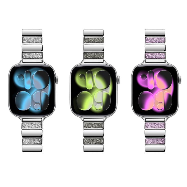Piano Key Design Stainless Steel Folding Clasp Metal Watch Band, For Apple Watch 46mm / 49mm / 45mm / 44mm, For Apple Watch 42mm / 41mm / 40mm / 38mm