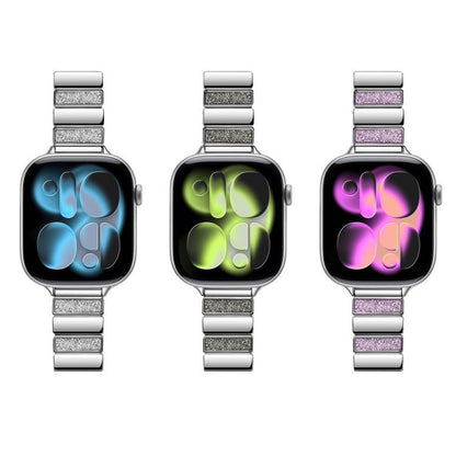 Piano Key Design Stainless Steel Folding Clasp Metal Watch Band, For Apple Watch 46mm / 49mm / 45mm / 44mm, For Apple Watch 42mm / 41mm / 40mm / 38mm