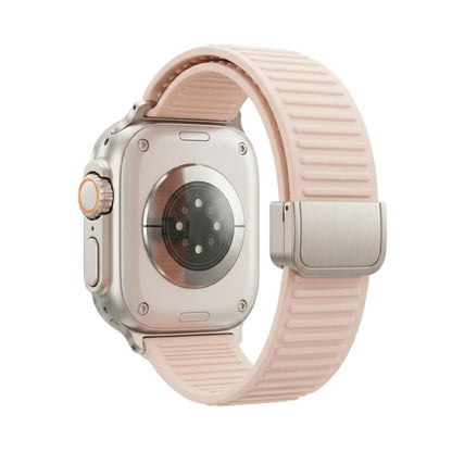 Mountain Pattern Loop Magnetic Buckle Silicone Watch Band, For Apple Watch 46mm / 49mm / 45mm / 44mm, For Apple Watch 42mm / 41mm / 40mm / 38mm