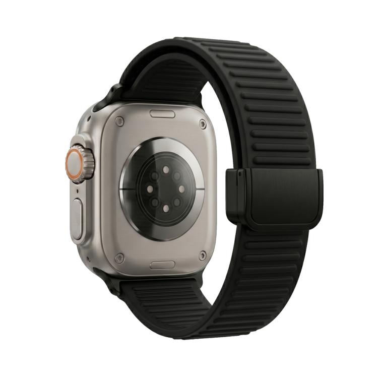 Mountain Pattern Loop Magnetic Buckle Silicone Watch Band, For Apple Watch 46mm / 49mm / 45mm / 44mm, For Apple Watch 42mm / 41mm / 40mm / 38mm