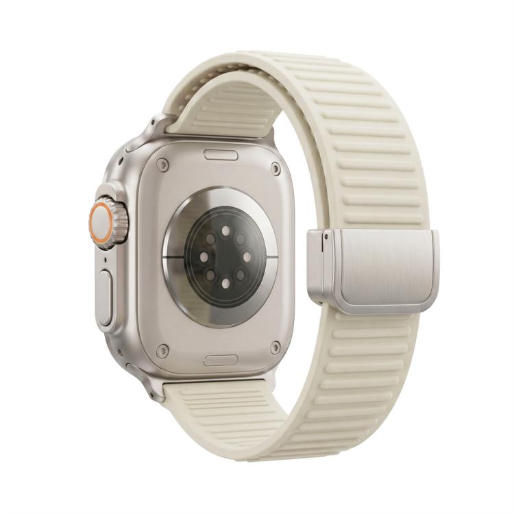 Mountain Pattern Loop Magnetic Buckle Silicone Watch Band, For Apple Watch 46mm / 49mm / 45mm / 44mm, For Apple Watch 42mm / 41mm / 40mm / 38mm