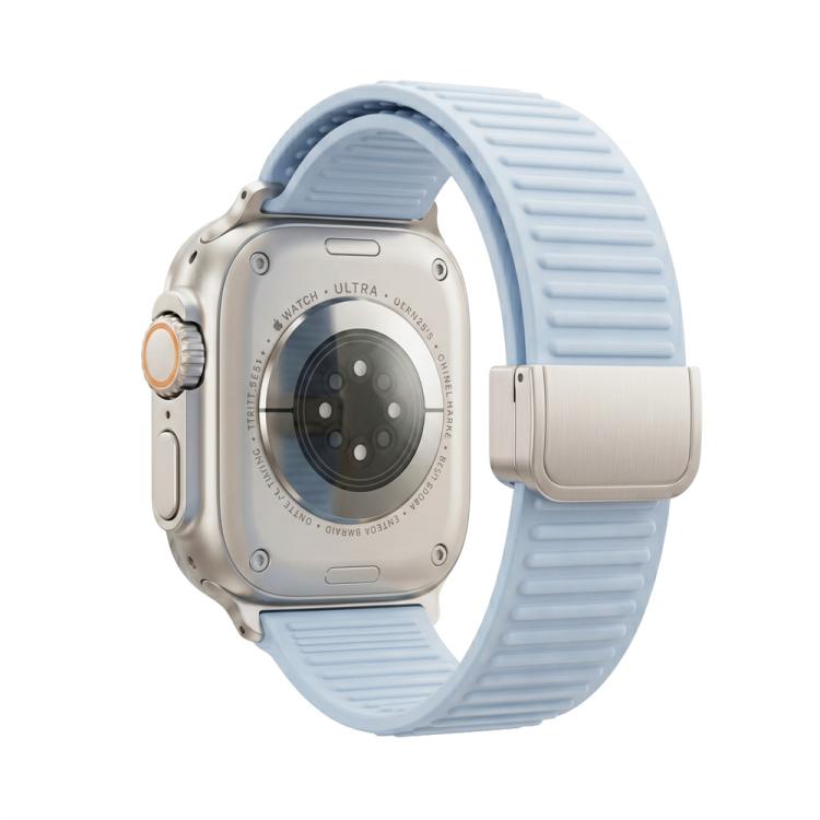 Mountain Pattern Loop Magnetic Buckle Silicone Watch Band, For Apple Watch 46mm / 49mm / 45mm / 44mm, For Apple Watch 42mm / 41mm / 40mm / 38mm