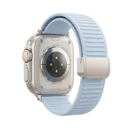Mountain Pattern Loop Magnetic Buckle Silicone Watch Band, For Apple Watch 46mm / 49mm / 45mm / 44mm, For Apple Watch 42mm / 41mm / 40mm / 38mm