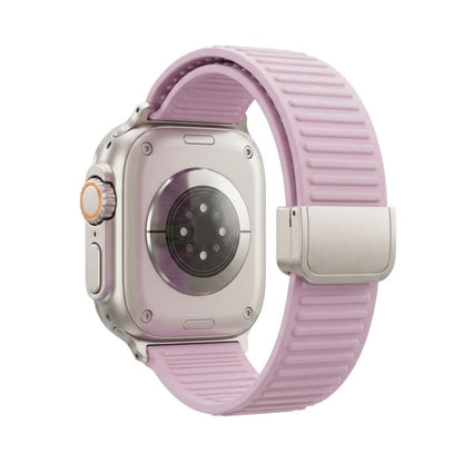 Mountain Pattern Loop Magnetic Buckle Silicone Watch Band, For Apple Watch 46mm / 49mm / 45mm / 44mm, For Apple Watch 42mm / 41mm / 40mm / 38mm