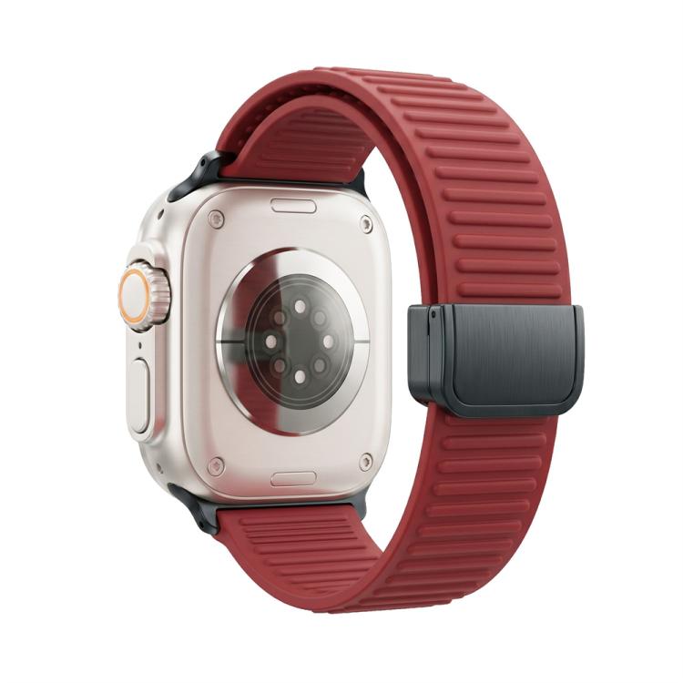 Mountain Pattern Loop Magnetic Buckle Silicone Watch Band, For Apple Watch 46mm / 49mm / 45mm / 44mm, For Apple Watch 42mm / 41mm / 40mm / 38mm