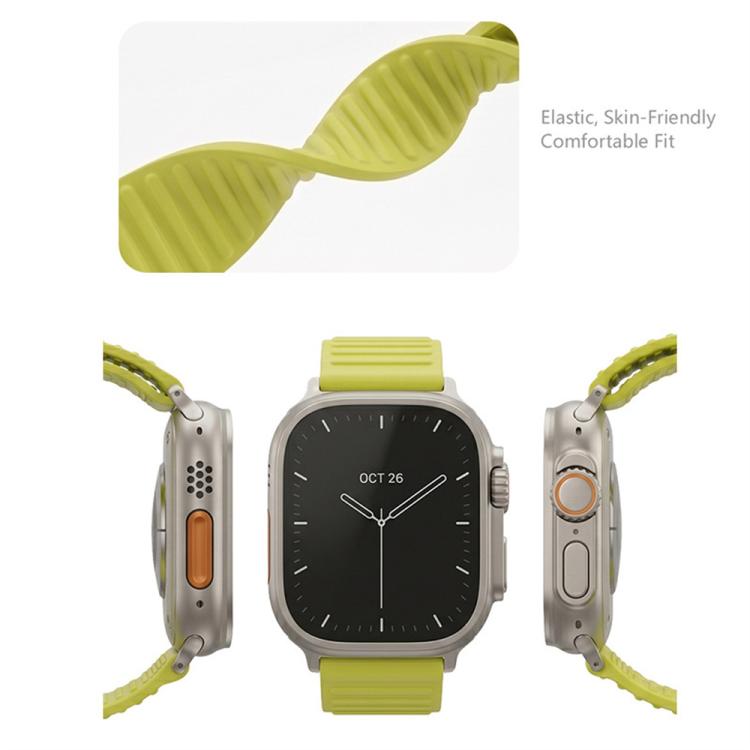 Mountain Pattern Loop Magnetic Buckle Silicone Watch Band, For Apple Watch 46mm / 49mm / 45mm / 44mm, For Apple Watch 42mm / 41mm / 40mm / 38mm