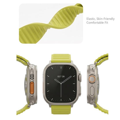 Mountain Pattern Loop Magnetic Buckle Silicone Watch Band, For Apple Watch 46mm / 49mm / 45mm / 44mm, For Apple Watch 42mm / 41mm / 40mm / 38mm