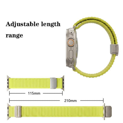 Mountain Pattern Loop Magnetic Buckle Silicone Watch Band, For Apple Watch 46mm / 49mm / 45mm / 44mm, For Apple Watch 42mm / 41mm / 40mm / 38mm