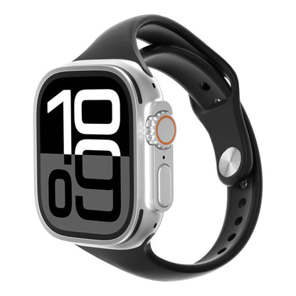 Angled Connector Slim Reverse Buckle Silicone Watch Band, For Apple Watch 46mm / 49mm / 45mm / 44mm, For Apple Watch 42mm / 41mm / 40mm / 38mm