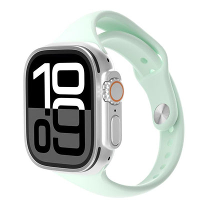 Angled Connector Slim Reverse Buckle Silicone Watch Band, For Apple Watch 46mm / 49mm / 45mm / 44mm, For Apple Watch 42mm / 41mm / 40mm / 38mm