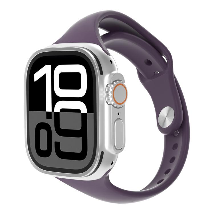 Angled Connector Slim Reverse Buckle Silicone Watch Band, For Apple Watch 46mm / 49mm / 45mm / 44mm, For Apple Watch 42mm / 41mm / 40mm / 38mm