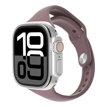 Angled Connector Slim Reverse Buckle Silicone Watch Band, For Apple Watch 46mm / 49mm / 45mm / 44mm, For Apple Watch 42mm / 41mm / 40mm / 38mm