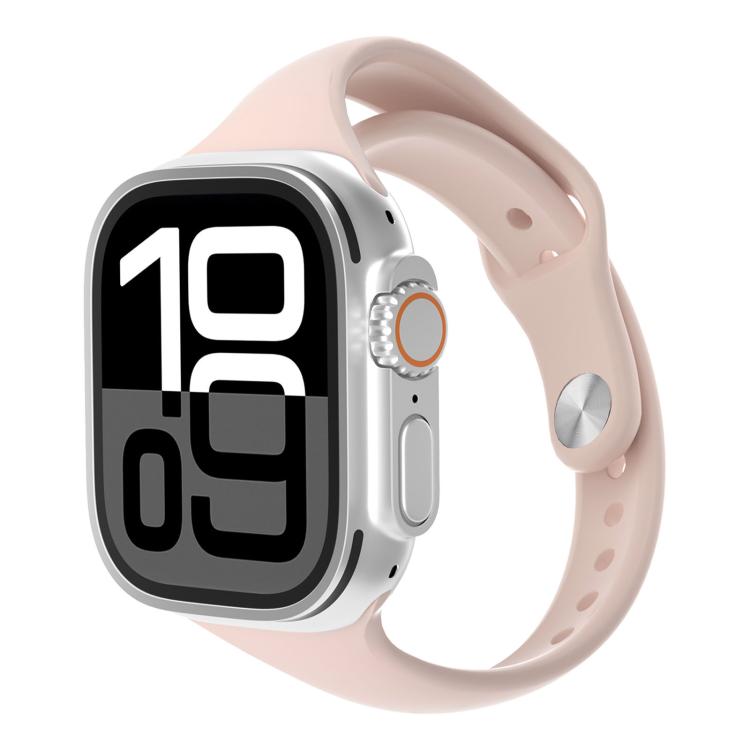 Angled Connector Slim Reverse Buckle Silicone Watch Band, For Apple Watch 46mm / 49mm / 45mm / 44mm, For Apple Watch 42mm / 41mm / 40mm / 38mm