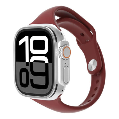 Angled Connector Slim Reverse Buckle Silicone Watch Band, For Apple Watch 46mm / 49mm / 45mm / 44mm, For Apple Watch 42mm / 41mm / 40mm / 38mm