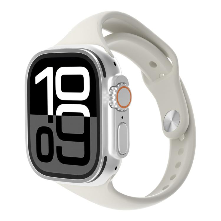 Angled Connector Slim Reverse Buckle Silicone Watch Band, For Apple Watch 46mm / 49mm / 45mm / 44mm, For Apple Watch 42mm / 41mm / 40mm / 38mm