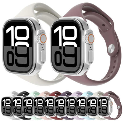 Angled Connector Slim Reverse Buckle Silicone Watch Band, For Apple Watch 46mm / 49mm / 45mm / 44mm, For Apple Watch 42mm / 41mm / 40mm / 38mm
