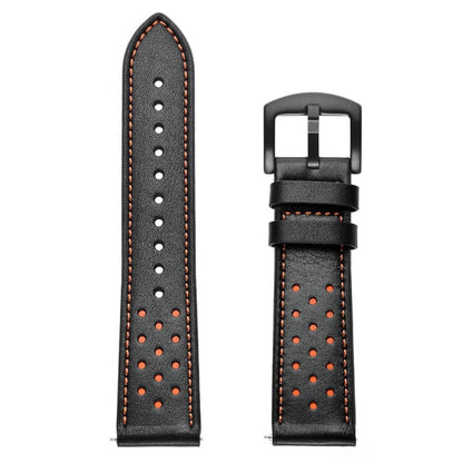 For Apply Samsung Galaxy Watch Active 22mm Leather Eyelet Sport Strap