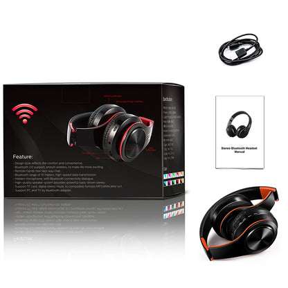 Tourya B7 Wireless Bluetooth Headset Foldable Headphone Adjustable Earphones with Microphone, B7 (Black Blue), B7 (Black Red)