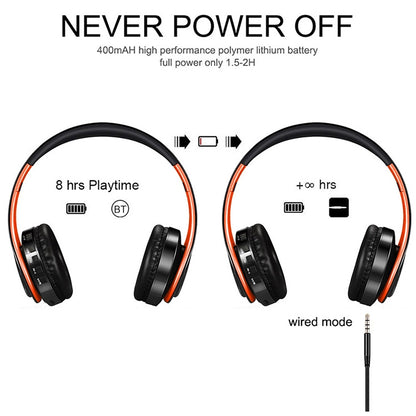 Tourya B7 Wireless Bluetooth Headset Foldable Headphone Adjustable Earphones with Microphone, B7 (Black Blue), B7 (Black Red)