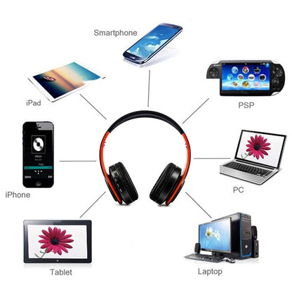 Tourya B7 Wireless Bluetooth Headset Foldable Headphone Adjustable Earphones with Microphone, B7 (Black Blue), B7 (Black Red)