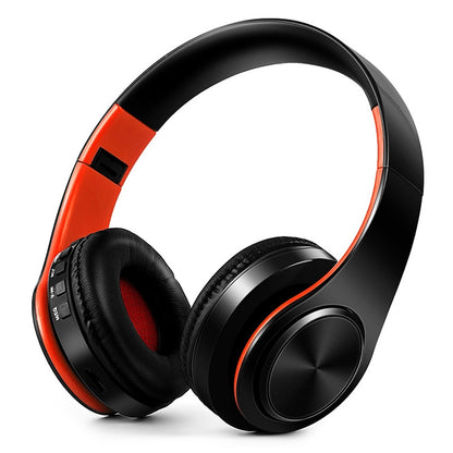 Tourya B7 Wireless Bluetooth Headset Foldable Headphone Adjustable Earphones with Microphone, B7 (Black Blue), B7 (Black Red)