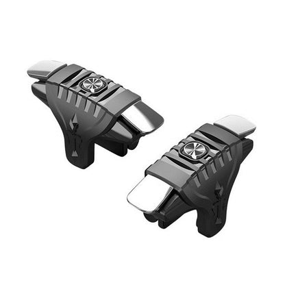 2 Pairs F01 Electroplating Mechanical Shaft Bidirectional Button Auxiliary Shooting Game Handle for Mobile Phones within The Thickness of 6.1-12.0mm, F01