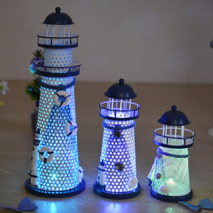 Creative Decorative Wrought Iron Flash Tower LED Night Light, Small 14cm, Medium 19cm, Large 30cm