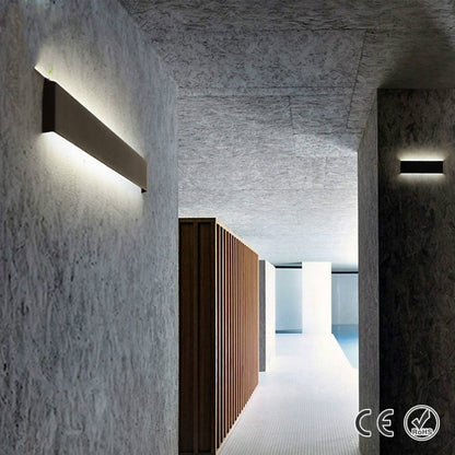 Modern Minimalist Living room Hallway Stairs Sconce LED Wall Lamp Creative Decoration Lighting, Black-15cm 6W, Black-30cm 12W