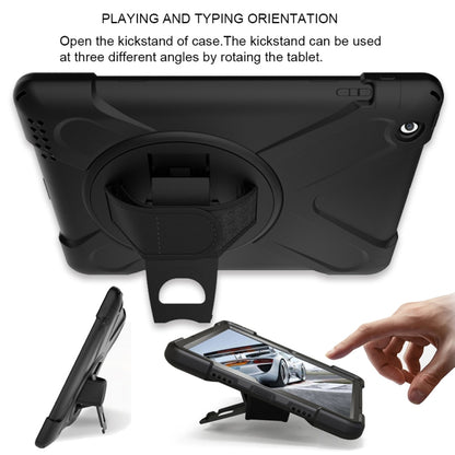 360 Degree Rotation Silicone Protective Cover with Holder and Hand Strap and Long Strap, for iPad 9.7 (2017) & (2018), for iPad Pro 9.7, for iPad 6 / iPad Air 2, for iPad 5 / iPad Air, for iPad 2 / 3 / 4, for iPad mini 1 / 2 / 3, for iPad mini 4       ...