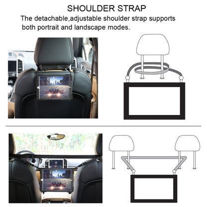 360 Degree Rotation Silicone Protective Cover with Holder and Hand Strap and Long Strap, for iPad 9.7 (2017) & (2018), for iPad Pro 9.7, for iPad 6 / iPad Air 2, for iPad 5 / iPad Air, for iPad 2 / 3 / 4, for iPad mini 1 / 2 / 3, for iPad mini 4       ...