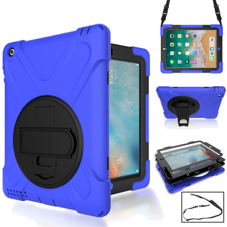 360 Degree Rotation Silicone Protective Cover with Holder and Hand Strap and Long Strap, for iPad 9.7 (2017) & (2018), for iPad Pro 9.7, for iPad 6 / iPad Air 2, for iPad 5 / iPad Air, for iPad 2 / 3 / 4, for iPad mini 1 / 2 / 3, for iPad mini 4       ...