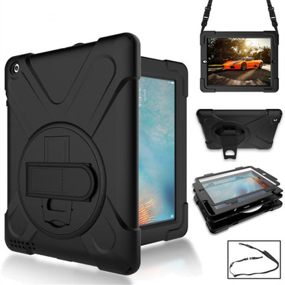 360 Degree Rotation Silicone Protective Cover with Holder and Hand Strap and Long Strap, for iPad 9.7 (2017) & (2018), for iPad Pro 9.7, for iPad 6 / iPad Air 2, for iPad 5 / iPad Air, for iPad 2 / 3 / 4, for iPad mini 1 / 2 / 3, for iPad mini 4       ...