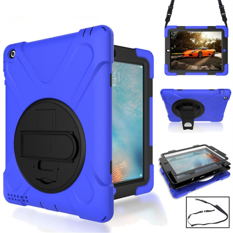 360 Degree Rotation Silicone Protective Cover with Holder and Hand Strap and Long Strap, for iPad 9.7 (2017) & (2018), for iPad Pro 9.7, for iPad 6 / iPad Air 2, for iPad 5 / iPad Air, for iPad 2 / 3 / 4, for iPad mini 1 / 2 / 3, for iPad mini 4       ...
