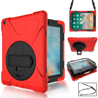 360 Degree Rotation Silicone Protective Cover with Holder and Hand Strap and Long Strap, for iPad 9.7 (2017) & (2018), for iPad Pro 9.7, for iPad 6 / iPad Air 2, for iPad 5 / iPad Air, for iPad 2 / 3 / 4, for iPad mini 1 / 2 / 3, for iPad mini 4       ...
