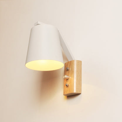 Creative Bedroom Study Bedside Balcony Aisle Porch Hotel Cafe Wood Wall Lamp Switch Light, without Light Source, Warm White, White Light