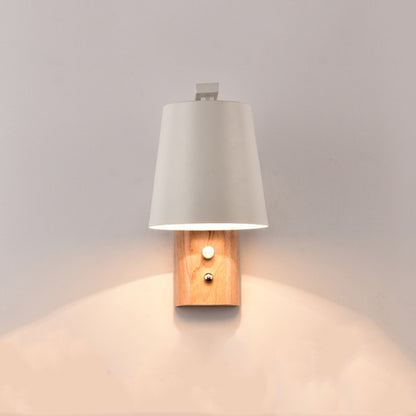 Creative Bedroom Study Bedside Balcony Aisle Porch Hotel Cafe Wood Wall Lamp Switch Light, without Light Source, Warm White, White Light