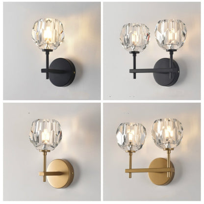Wall Lamp Villa Hotel Wall Lamp Bedroom Bedside Crystal Wall Lamp, Without light source, white light LED5W, warm light LED5W