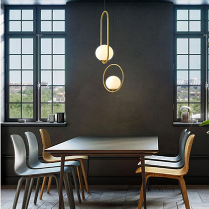 Restaurant Chandelier Single Head Creative Personality Simple Modern Copper Lamp, without Light Source  Round A1, with 5W Warm Light  Round A1, with 5W White Light  Round A1, with 5W Neutral Light  Round A1, with 5W Three-Color Light  Round A1         ...