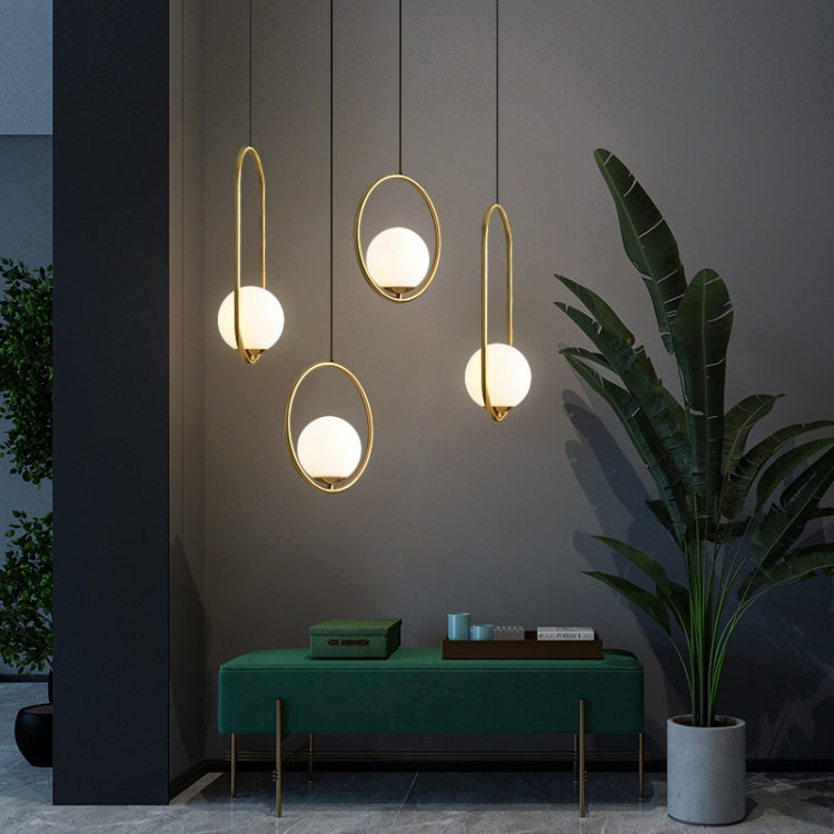 Restaurant Chandelier Single Head Creative Personality Simple Modern Copper Lamp, without Light Source  Round A1, with 5W Warm Light  Round A1, with 5W White Light  Round A1, with 5W Neutral Light  Round A1, with 5W Three-Color Light  Round A1         ...