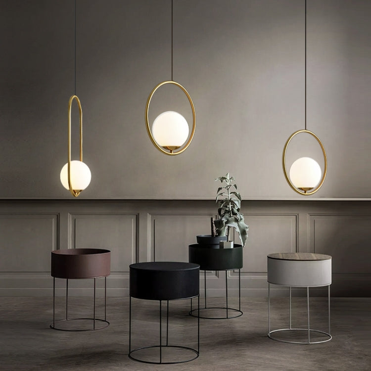 Restaurant Chandelier Single Head Creative Personality Simple Modern Copper Lamp, without Light Source  Round A1, with 5W Warm Light  Round A1, with 5W White Light  Round A1, with 5W Neutral Light  Round A1, with 5W Three-Color Light  Round A1         ...