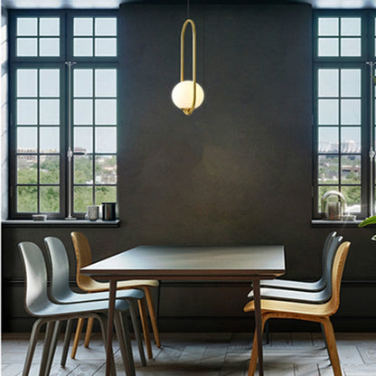 Restaurant Chandelier Single Head Creative Personality Simple Modern Copper Lamp, without Light Source  Round A1, with 5W Warm Light  Round A1, with 5W White Light  Round A1, with 5W Neutral Light  Round A1, with 5W Three-Color Light  Round A1         ...