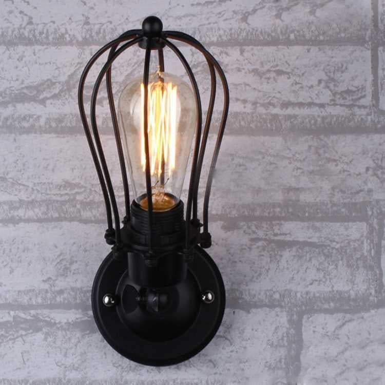 Retro Double Head Grapefruit Wrought Iron Antique Restaurant Corridor Aisle LED Wall Lamp, without Light Source, with Edison LED 4W, with Edison Tungsten Wire 40W