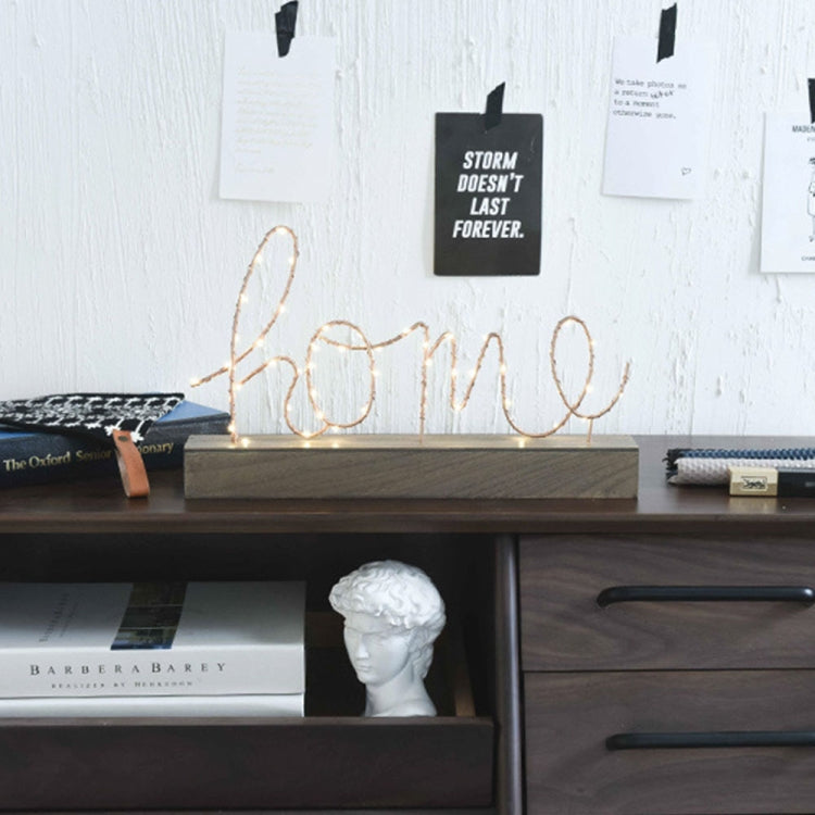 LED Little Night Light Bedroom Bedside Wrought Iron Wooden Home Decoration Birthday Gift, Letter Love, Letter Home