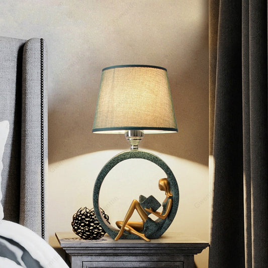 Modern Bedside Reading Statue Base Lamp Home Decoration, Button Switch 3W Yellow Light Bulb, Dimming Switch 3W Yellow Light Bulb, Remote Control Switch Dimming Bulb