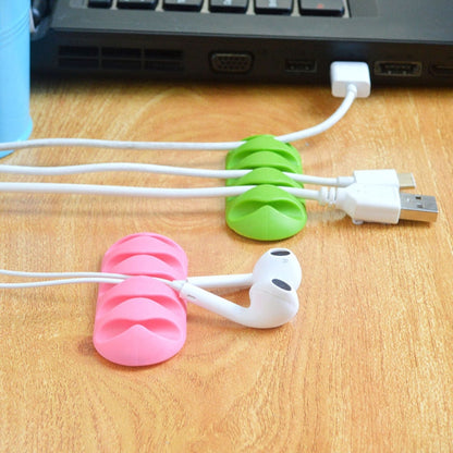 10 PCS Pasteable Five-hole TPR Wire Storage Organizer Data Cable Holder