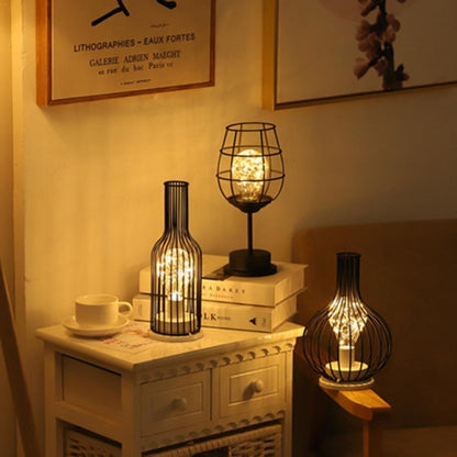 Retro Classic Iron Art LED Table Lamp Reading Lamp Night Light Bedroom Lamp Desk Lighting Home Decoration, Red Wine Glass, Red Wine Bottle, Wake up Bottle, Separate Jug, Red Ｗine Glass + Red Ｗine Bottle, Red Wine + Red Wine + Hangover