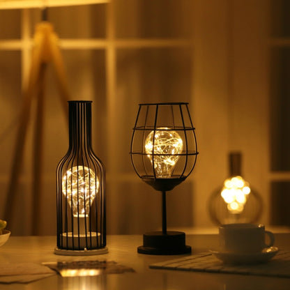 Retro Classic Iron Art LED Table Lamp Reading Lamp Night Light Bedroom Lamp Desk Lighting Home Decoration, Red Wine Glass, Red Wine Bottle, Wake up Bottle, Separate Jug, Red Ｗine Glass + Red Ｗine Bottle, Red Wine + Red Wine + Hangover