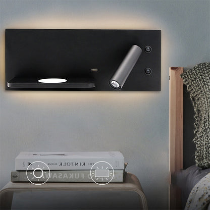 Wireless Wall Lamp USB 5V Charger Wall Lights Hotel Headboard Reading Lighting Spot Luminaire Lamp, Left