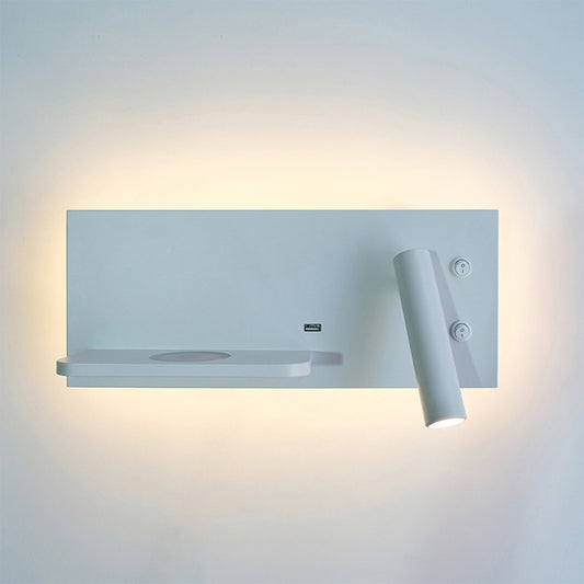 Wireless Wall Lamp USB 5V Charger Wall Lights Hotel Headboard Reading Lighting Spot Luminaire Lamp, Left